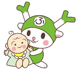 赤ちゃんを抱くふっかちゃんのイラスト