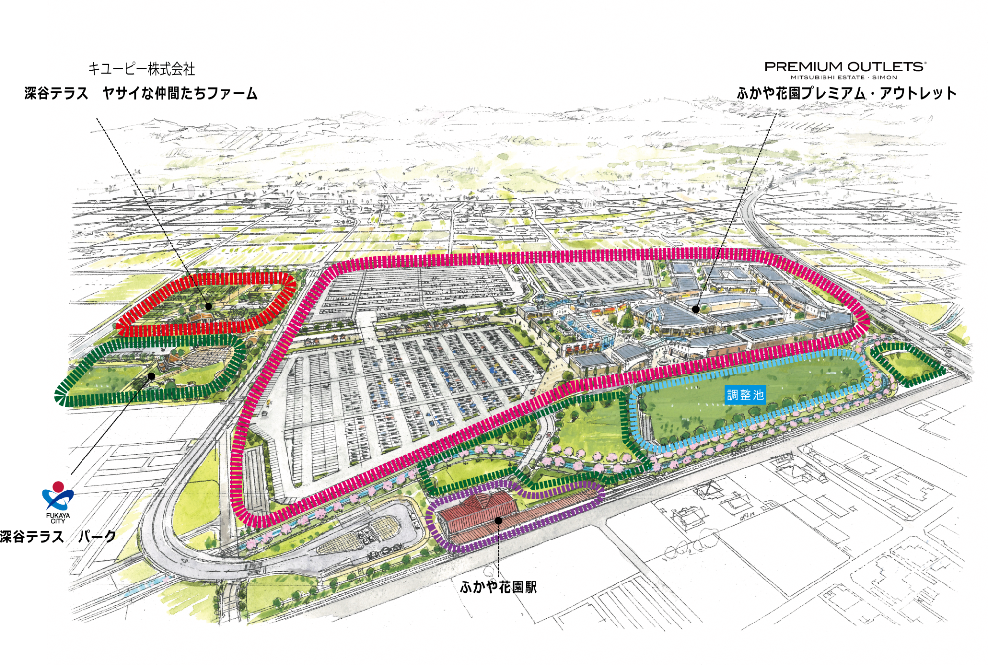 花園インターチェンジ拠点整備プロジェクト土地利用計画図