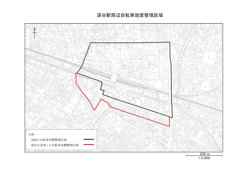 深谷駅周辺自転車放置整理区域図