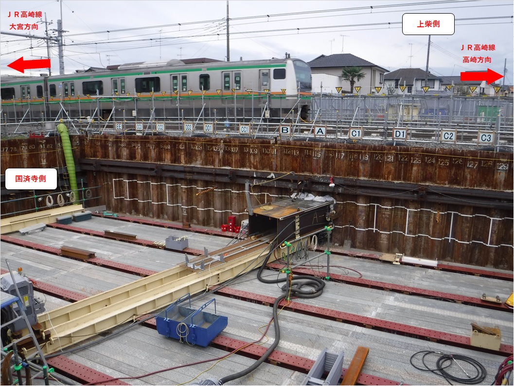 国済寺側の立坑内 線路下横断場所3