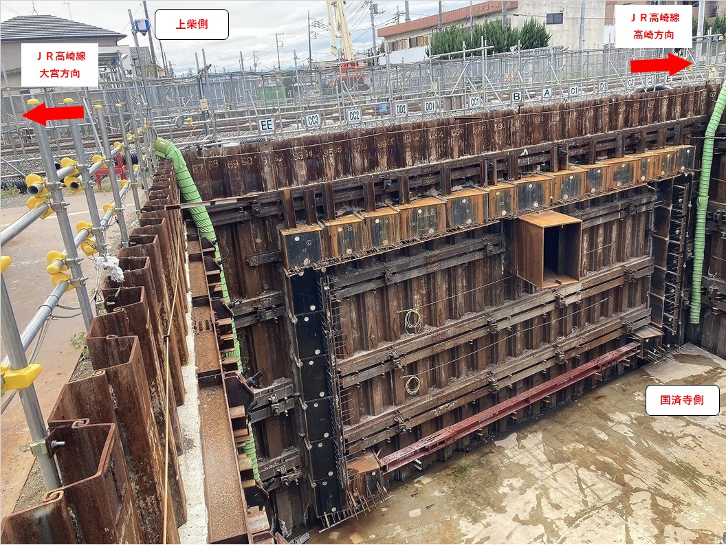 国済寺側の立坑内 線路下横断場所2