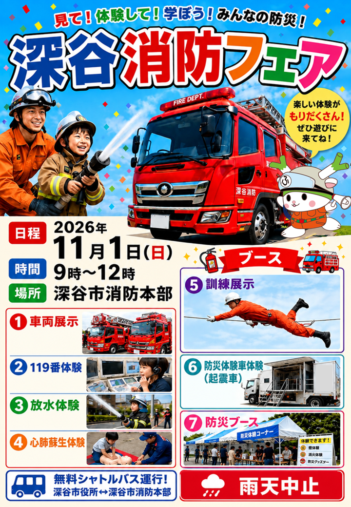 深谷消防フェアのチラシ