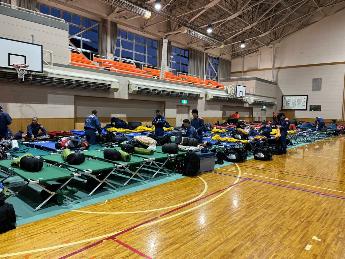 【宿営場所(仮眠場)】住田町生涯スポーツセンター体育館