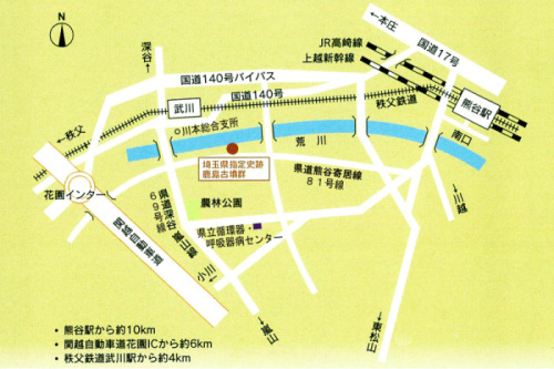 鹿島古墳群へのアクセスマップ