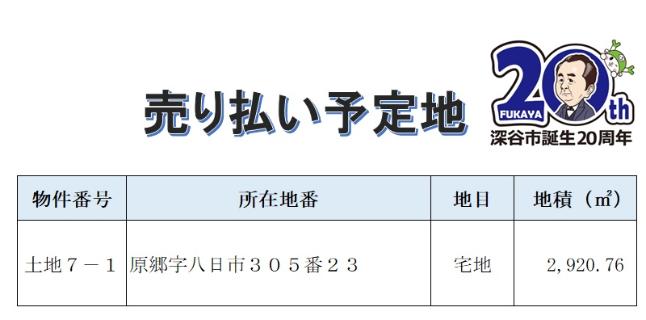 売り払い予定地