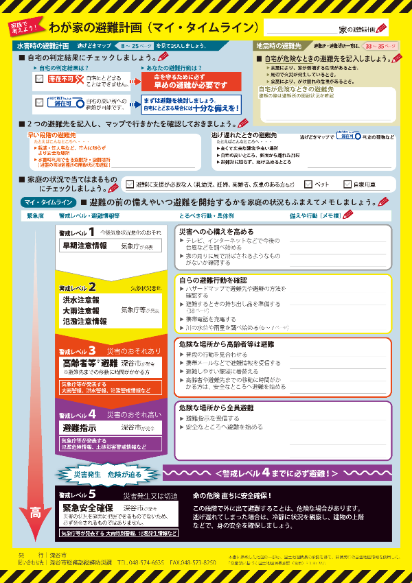 わが家の避難計画(マイ・タイムライン)