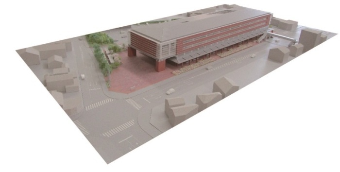 新庁舎の模型の写真