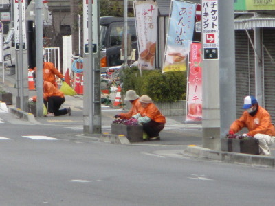 駅通り花がら摘み