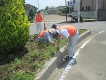 武川駅ロータリー除草