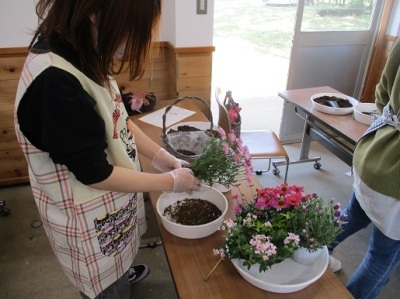 春の寄せ植え教室