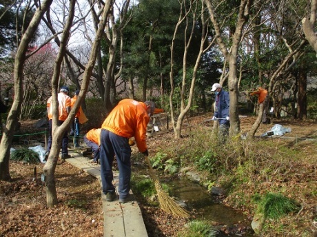 ホタルの小川清掃