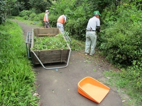 せせらぎ通りの除草