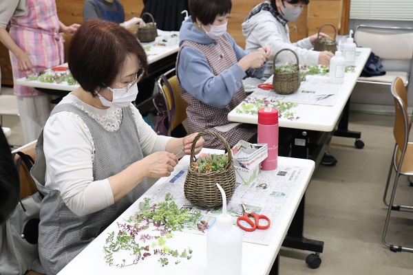 多肉植物の寄せ植え教室