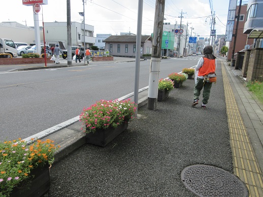 駅通りプランターの除草作業を行いました。