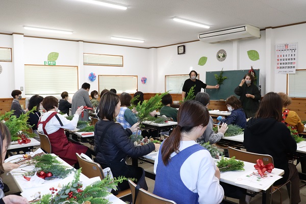 クリスマススワッグ教室