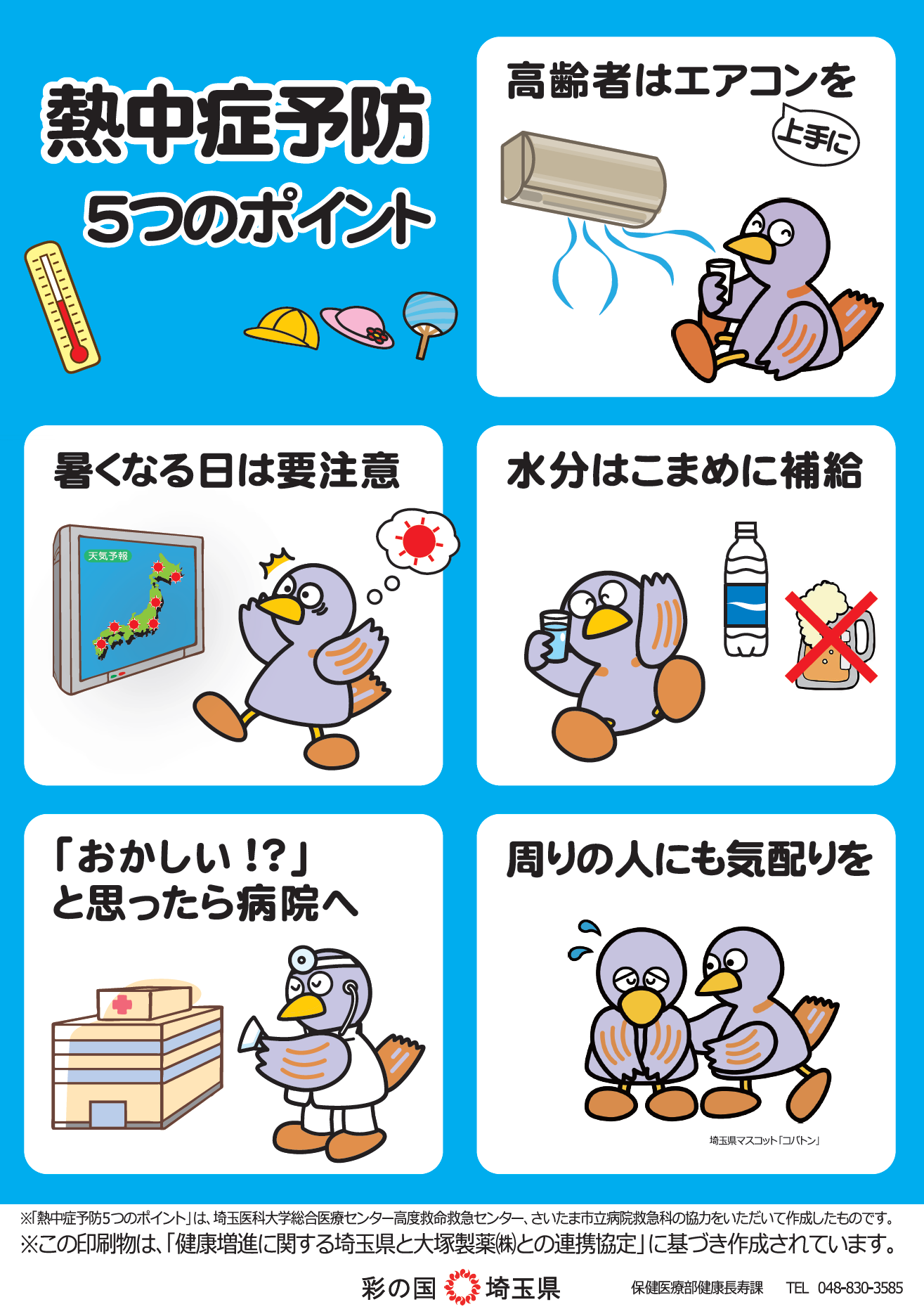 熱中症予防5つのポイント（表）