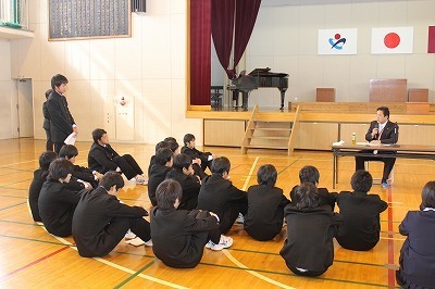 明戸中学校3年生との市長対話会