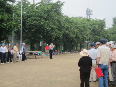 老連クラブ岡部地区G・G大会の始球式1