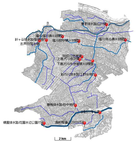 河川水水質測定箇所図