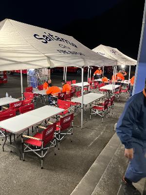 【宿営場所（食事場）】住田町生涯スポーツセンター屋外