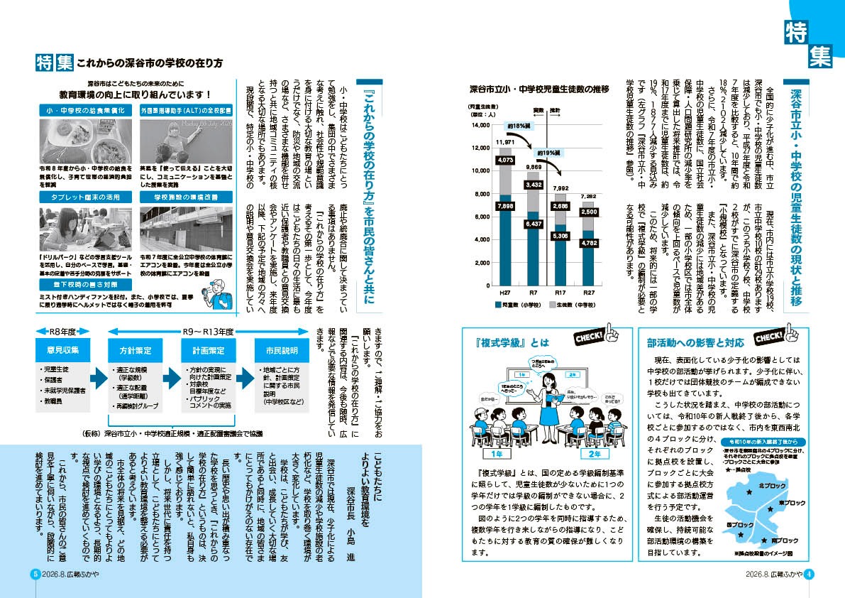 広報ふかや（令和8年8月号）4～5ページ