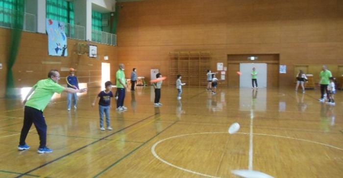 「がんばル～ム」での軽スポーツ教室