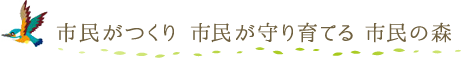 市民がつくり 市民が守り育てる 市民の森